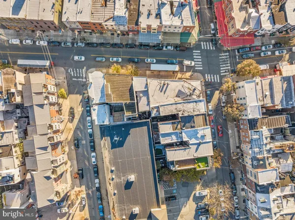 a city view with tall buildings
