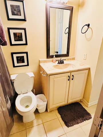 a bathroom with a toilet a sink and a mirror