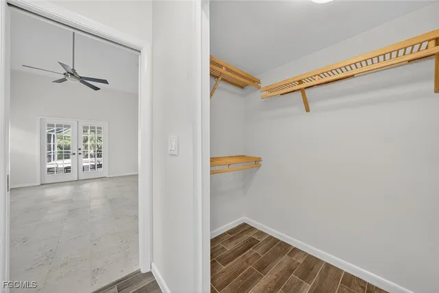 a view of a room with rack on the wall