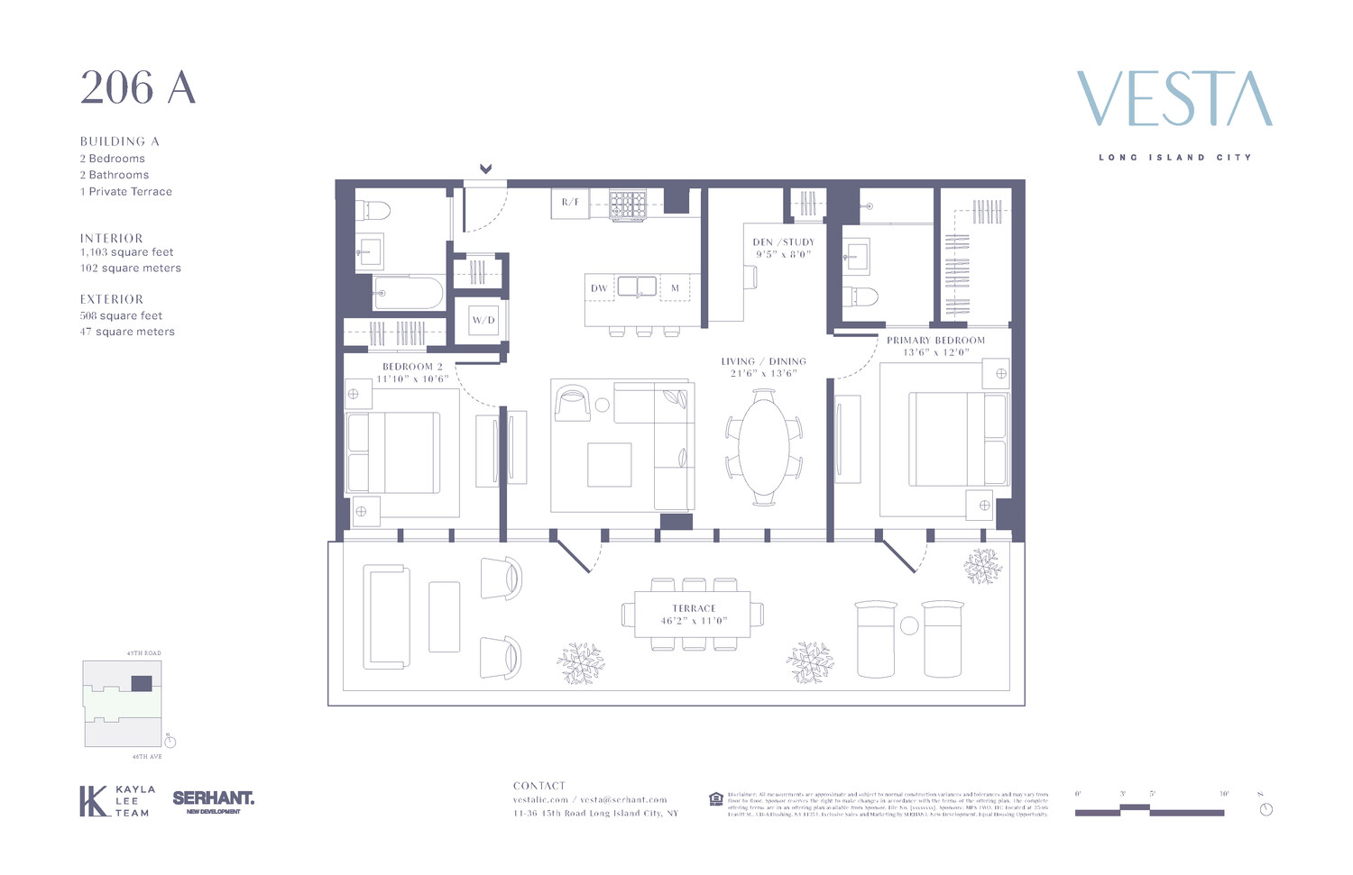 11-36 45th Road, Unit 206A Queens, NY 11101 - Photo 12 of 12 a black and white photo of a living room