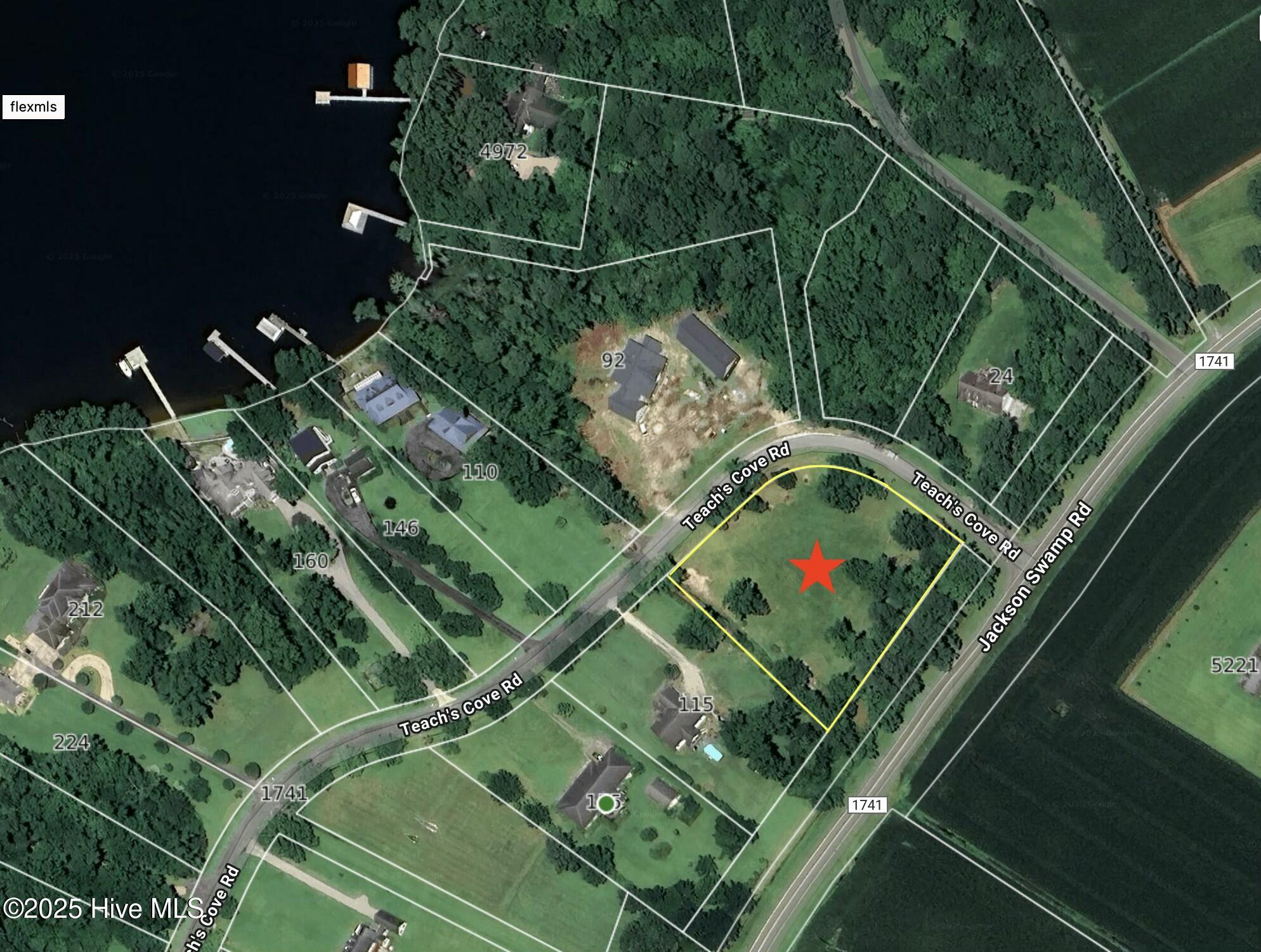 18 Teach's Cove Road Bath, NC 27808 - Photo 2 of 22 Satellite Image of LT #18 Teach's Cove Rd.