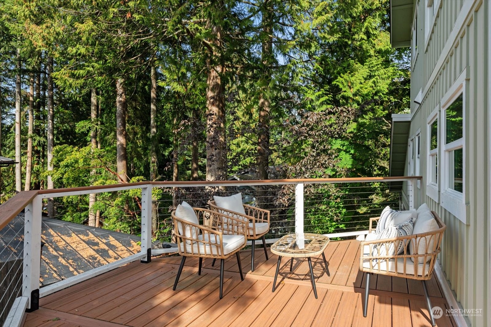 15908 68th Avenue West Edmonds, WA 98026 - Photo 34 of 40 a view of balcony with furniture and wooden deck
