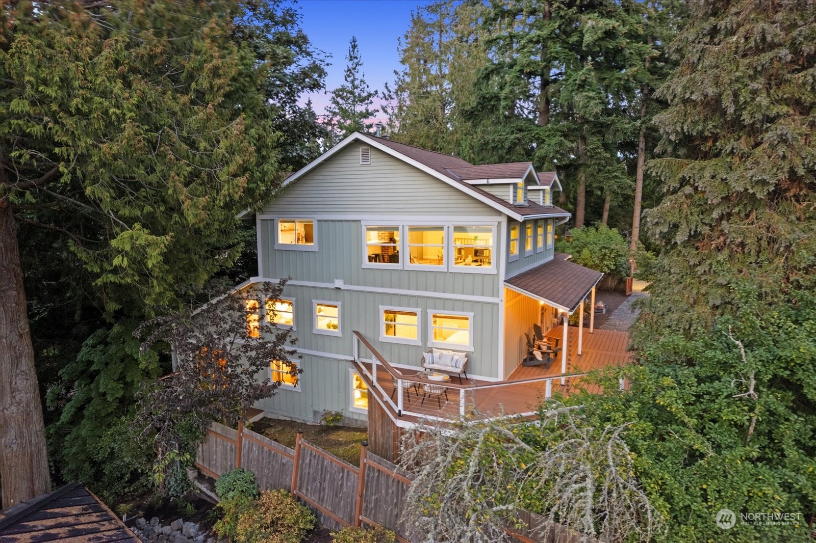 15908 68th Avenue West Edmonds, WA 98026 - Photo 35 of 40 an aerial view of a house with a yard and balcony
