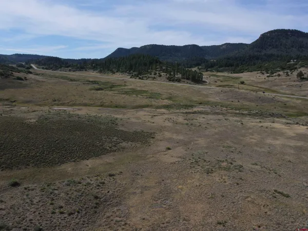 a view of an outdoor space and mountain view