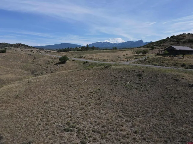 a view of an outdoor space and mountain view