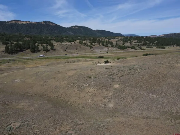 a view of an outdoor space and mountain view