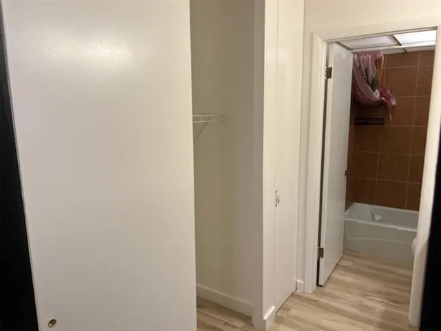 a view of a walk in closet