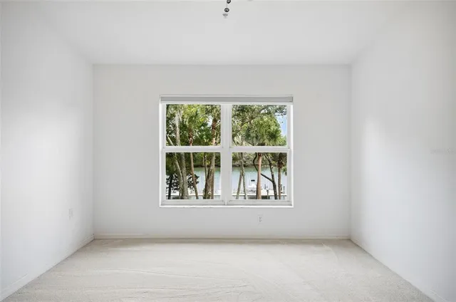an empty room with a window