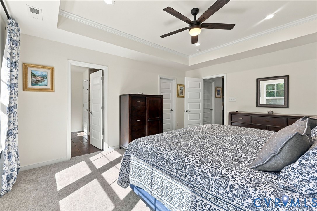 12824 Deep Wl Road Midlothian, VA 23112 - Photo 18 of 42 Tray ceiling with crown molding, ceiling fan with