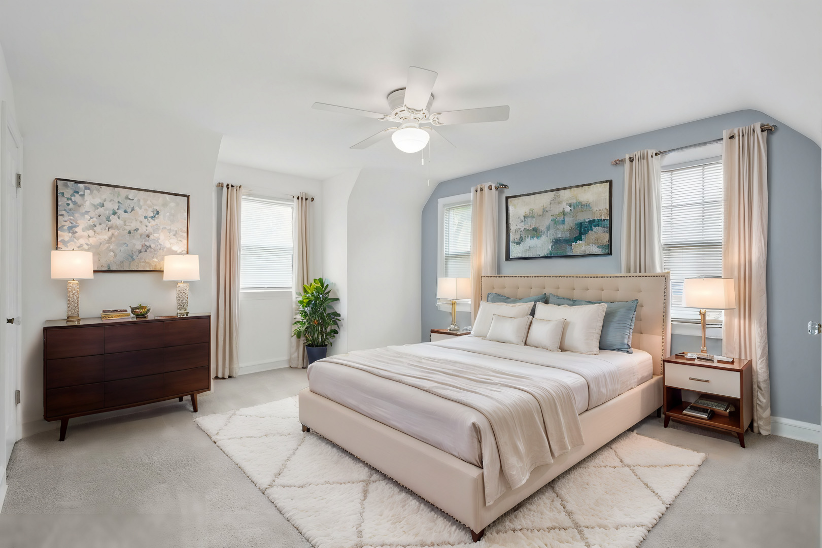 1600 Pine Road Homewood, IL 60430 - Photo 14 of 28 a bedroom with a bed and a chandelier