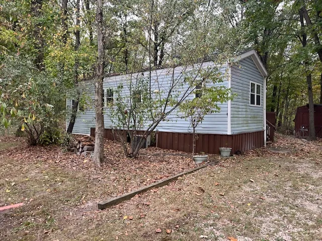 a view of a deck with a trees