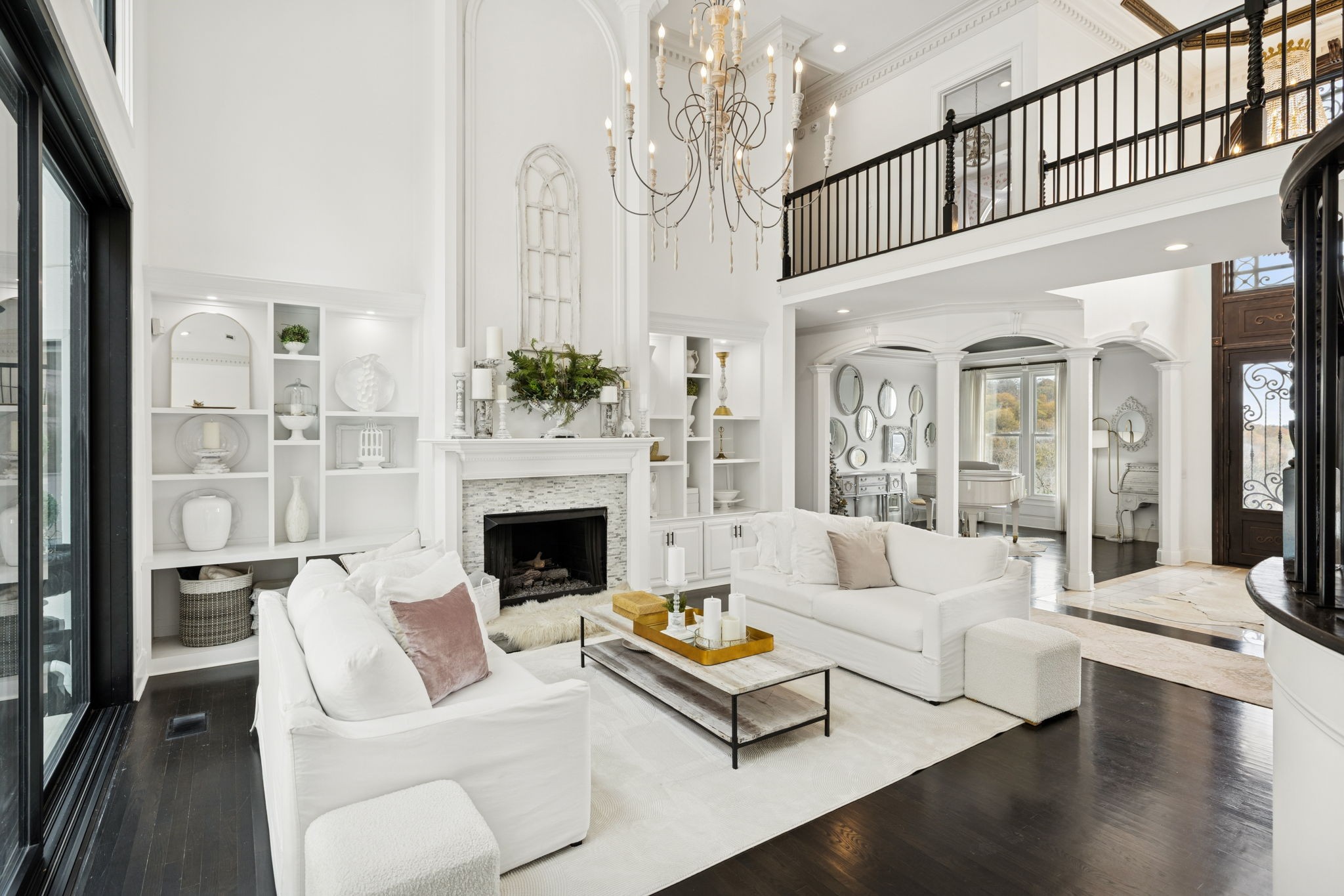 2194 South Berrys Chapel Road Franklin, TN 37069 - Photo 8 of 41 a living room with furniture fireplace and a chandelier