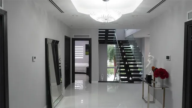 a living room with furniture