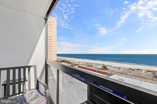 a view of a balcony with an outdoor space