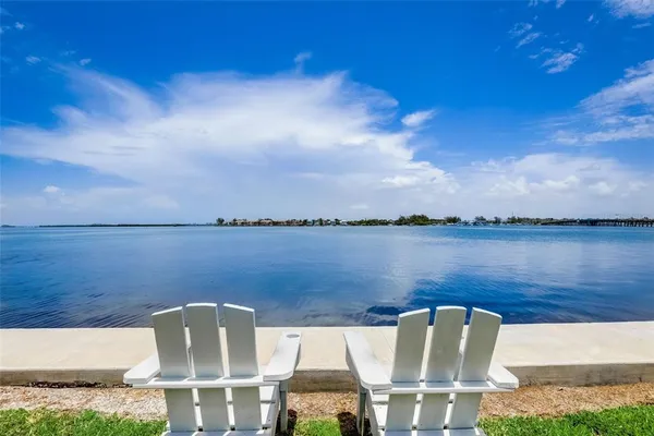 a view of lake from balcony