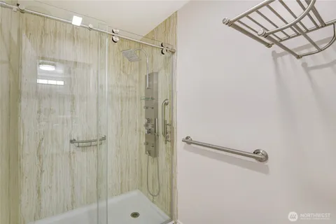 a bathroom with a shower