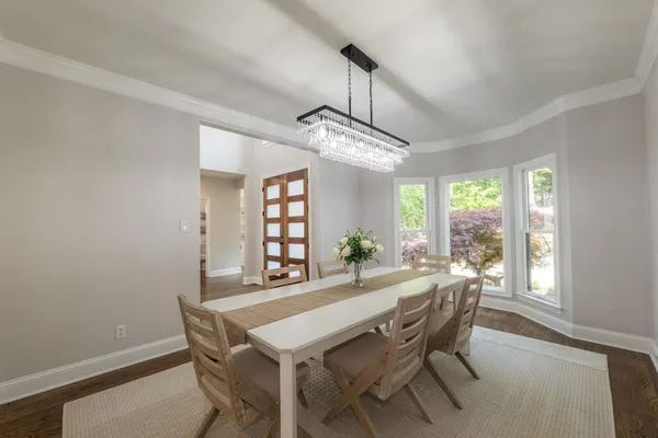 a workspace with wooden floor