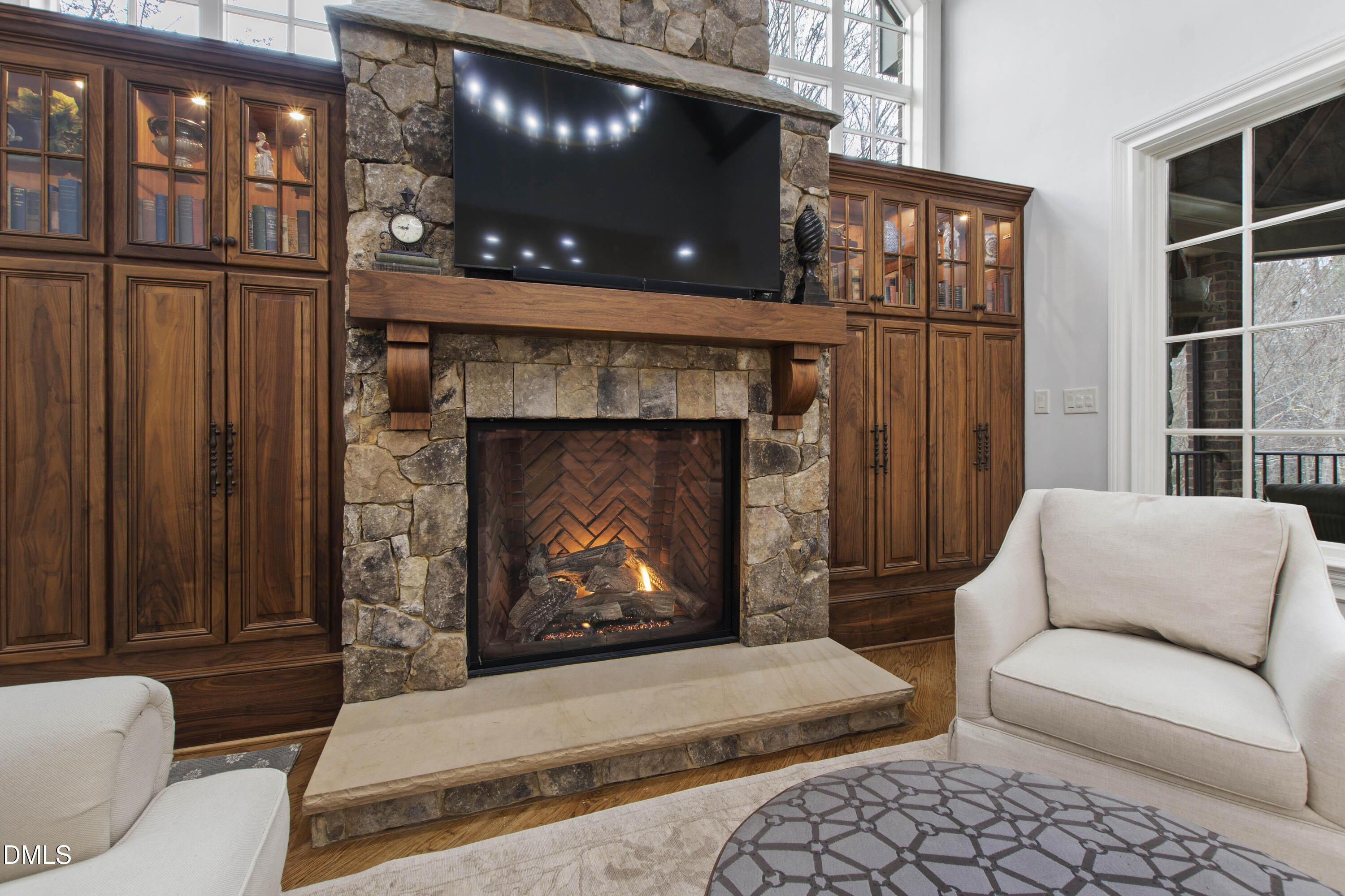15508 Possum Track Road Raleigh, NC 27614 - Photo 35 of 85 a living room with furniture and a fireplace
