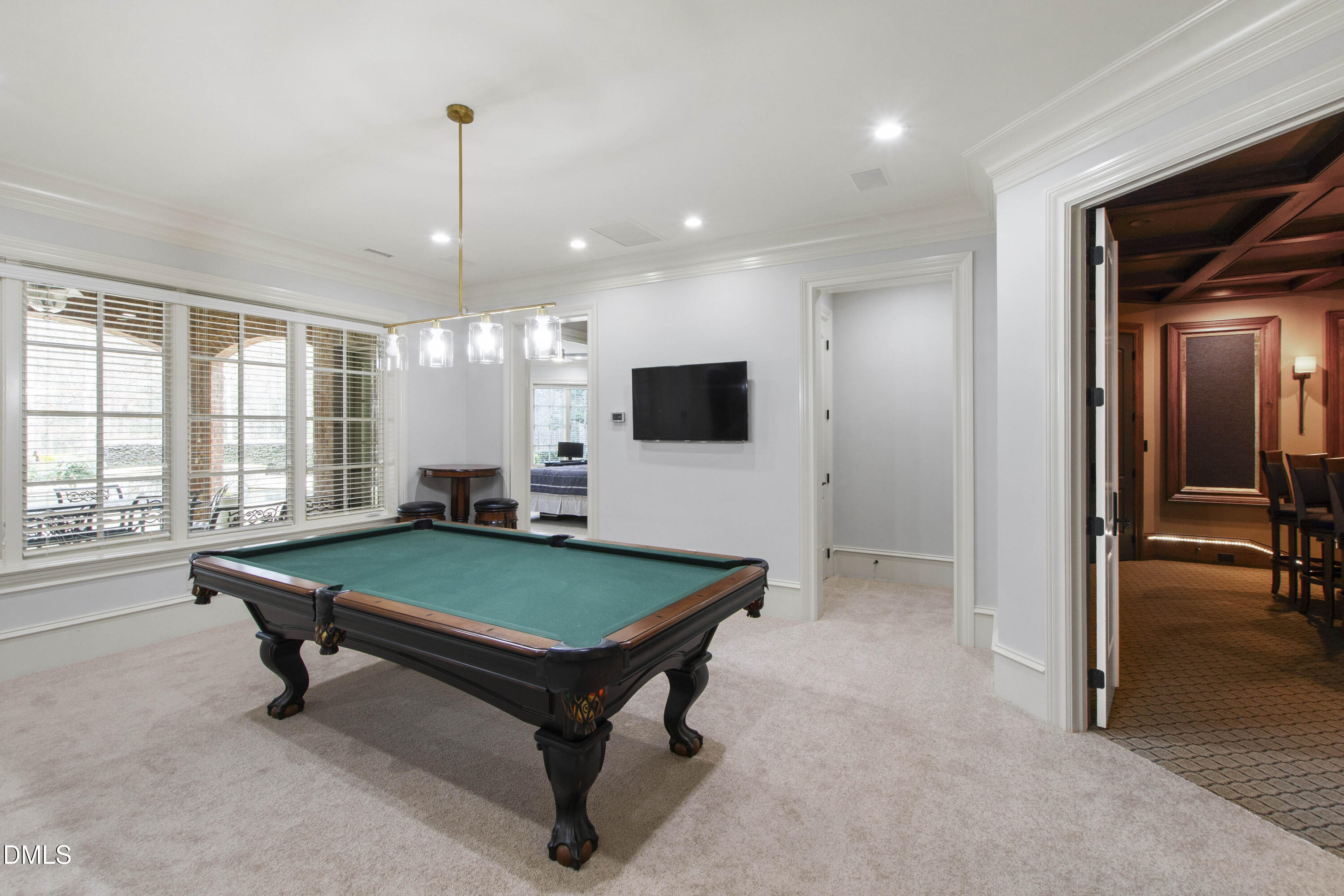 15508 Possum Track Road Raleigh, NC 27614 - Photo 71 of 85 a room with pool table and flat screen tv