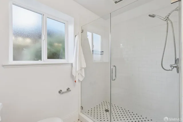 a bathroom with a shower