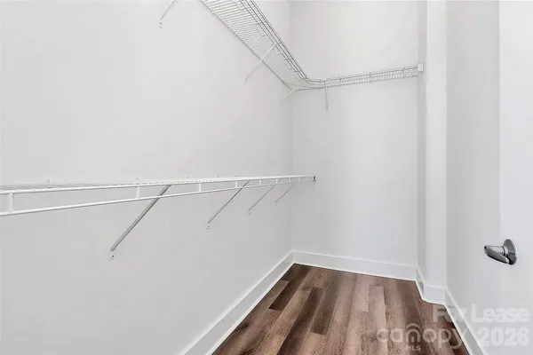 a view of small space with racks on the wall