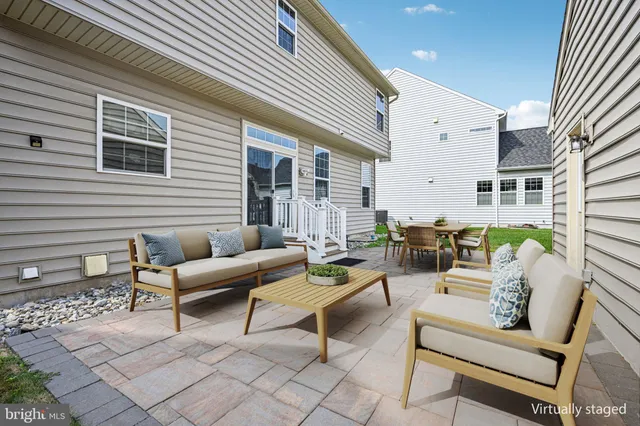 a outdoor living space with furniture