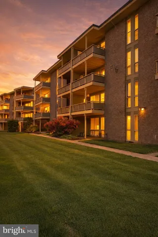 a view of a big building with a big yard