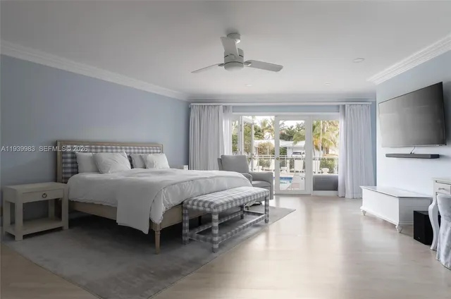 a bed room with a bed and a television