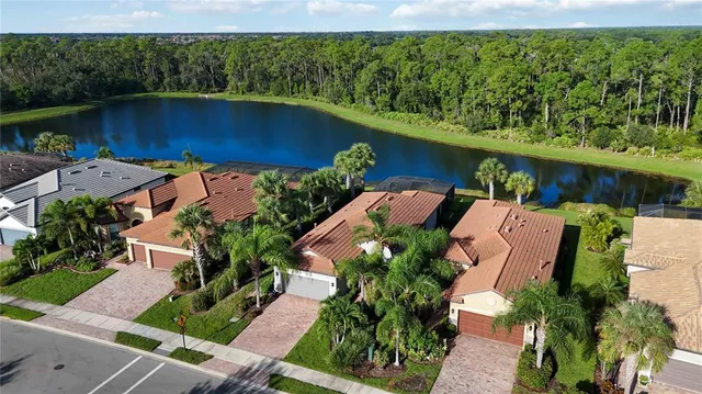an aerial view of a house
