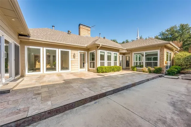 front view of a building with a street