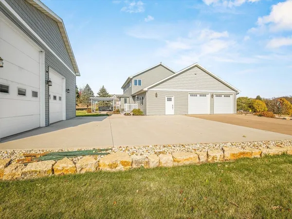 a view of an ocean with a big yard