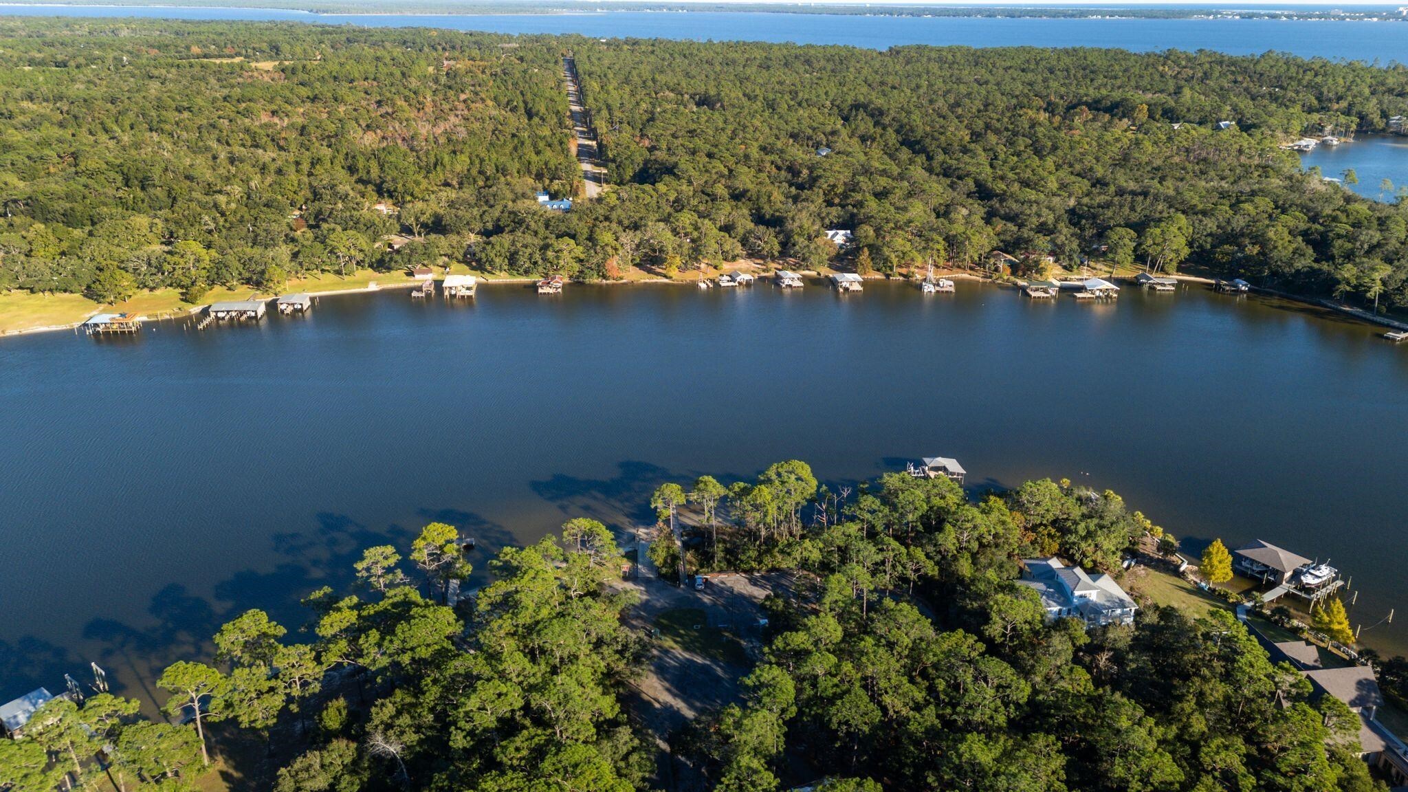 8657 Anniston Drive Elberta, AL 36530 - Photo 20 of 21 Bird's eye view of a large body of water and a forest