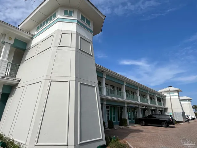 a view of a large white building