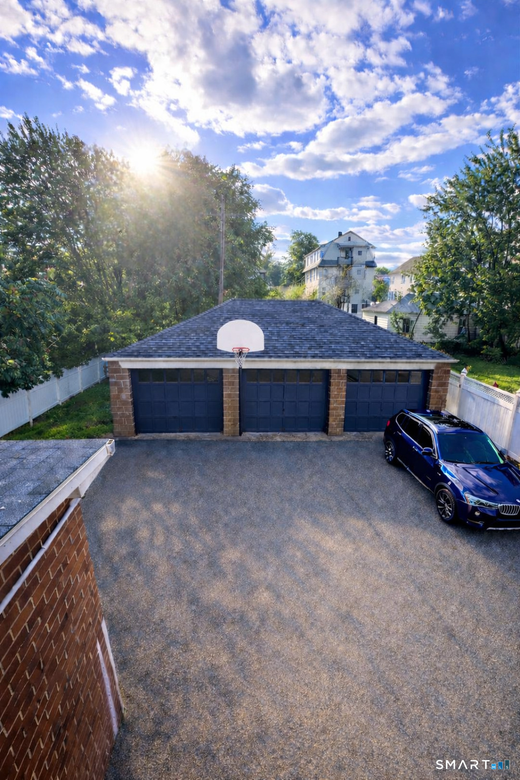 Rear -View 3 Car Garage