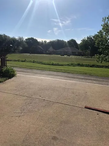 an aerial view of a yard