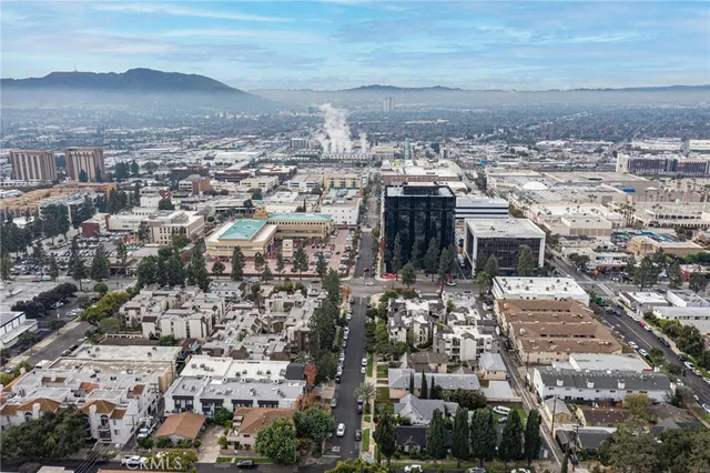 an aerial view of a city