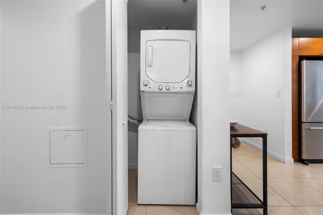 a room with a washer and dryer
