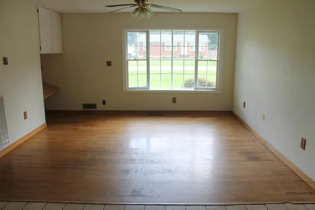 an empty room with a window