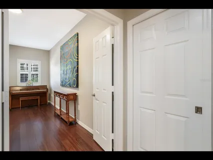 a workspace with furniture and a window