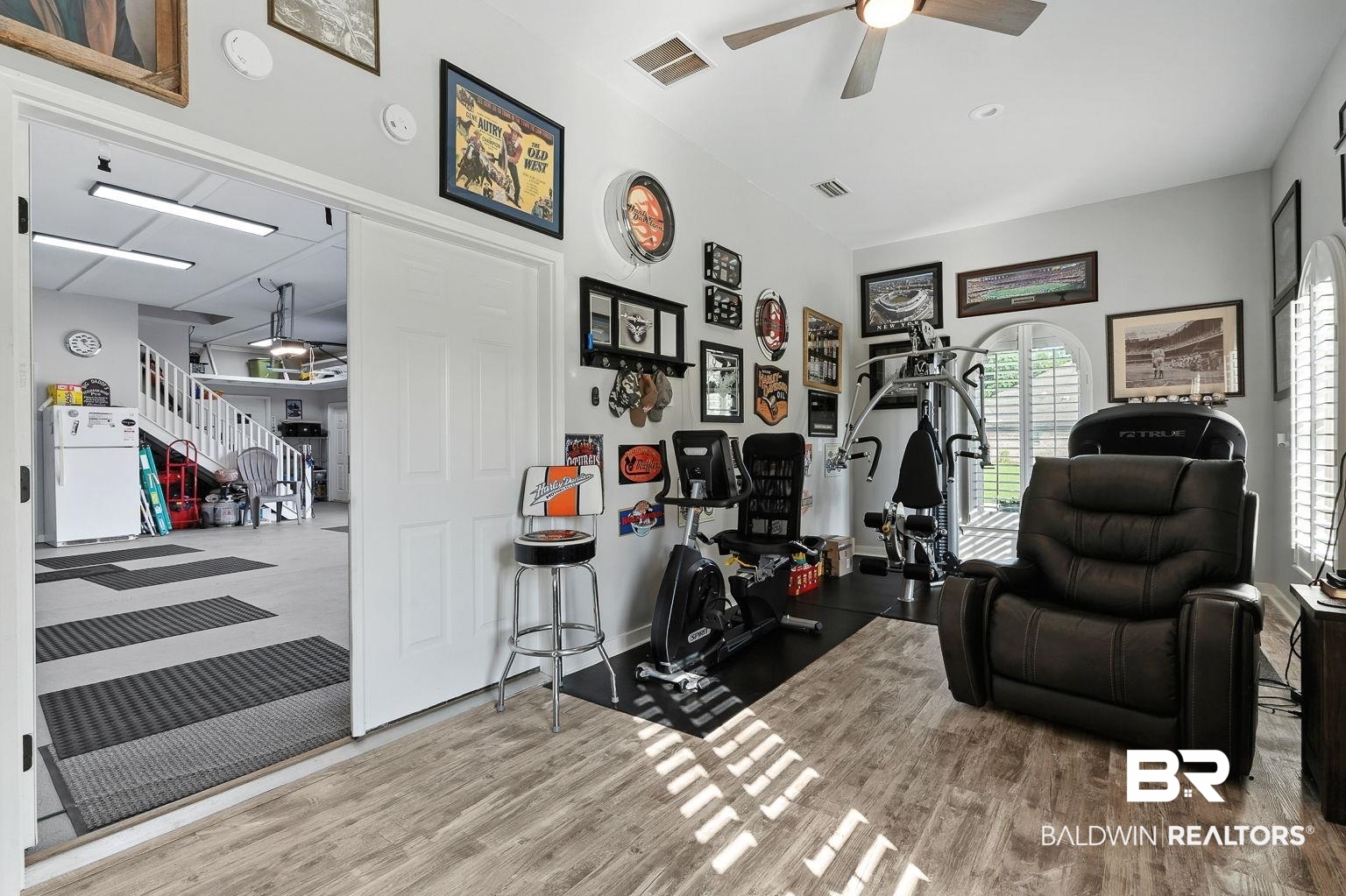 23357 Carnoustie Drive Foley, AL 36535 - Photo 85 of 99 Exercise room featuring wood finished floors and ceiling fan