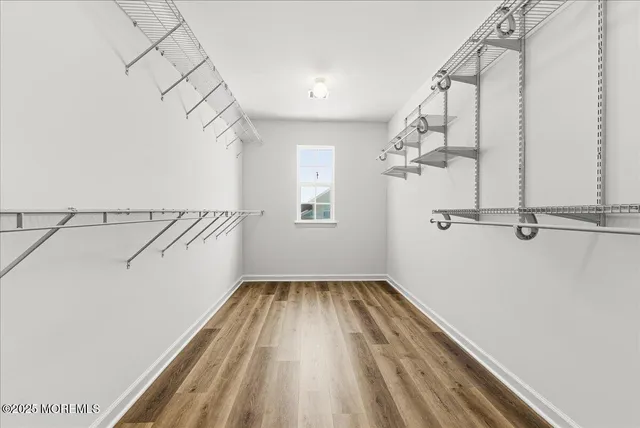 a view of a room with racks on the wall