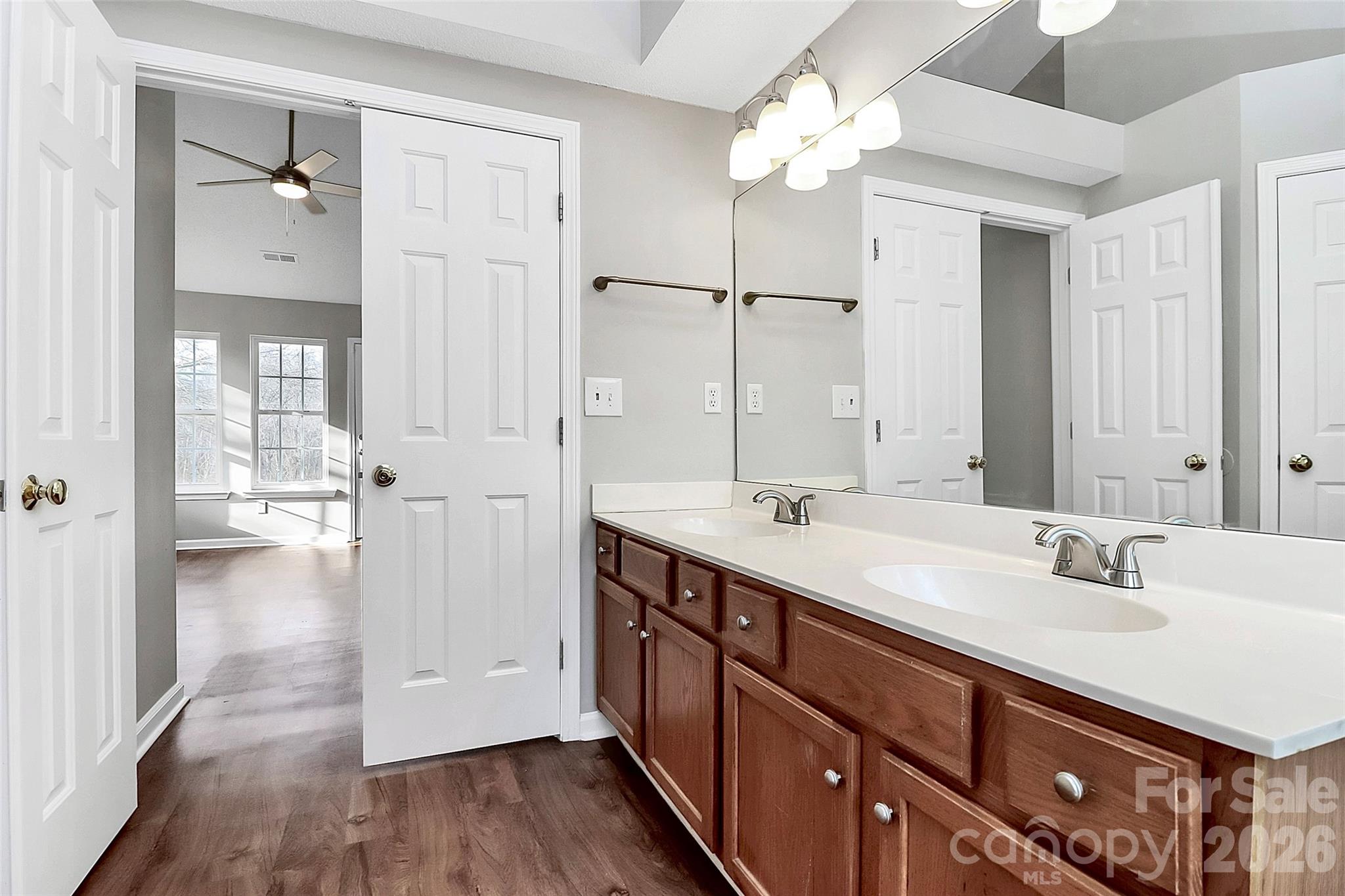 1044 Sandy Point Drive Southwest Concord, NC 28025 - Photo 18 of 32 a spacious bathroom with a double vanity sink mirror and double