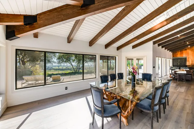 a bedroom with furniture