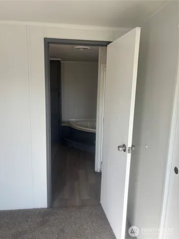 a view of a closet in a room