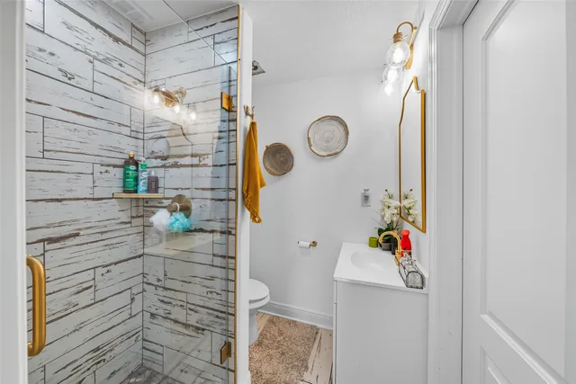 a bathroom with a shower