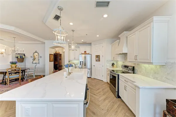 a view of a dining room