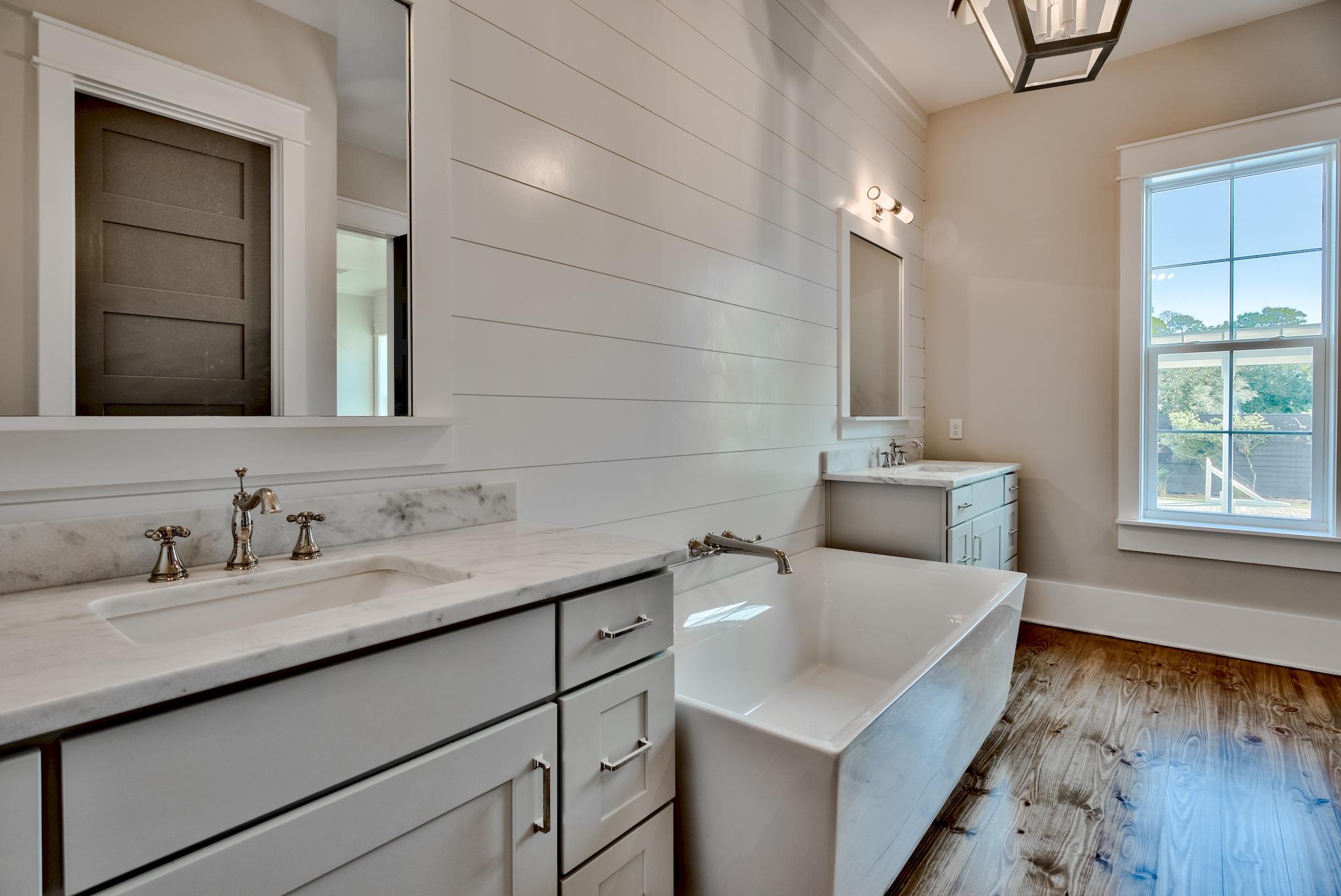 160 A St Inlet Beach Inlet Beach, FL 32461 - Photo 20 of 63 a en suite bathroom with a sink and a mirror