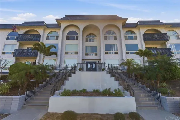 a front view of multiple houses