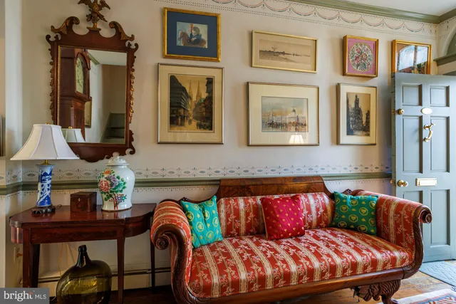 a living room with furniture