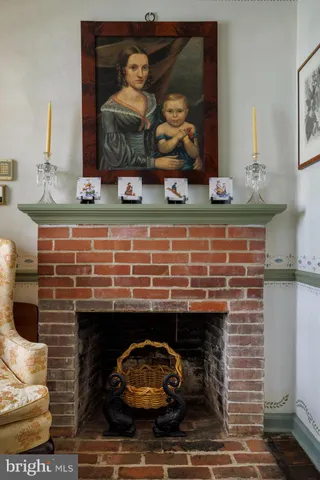 a close view of a fireplace